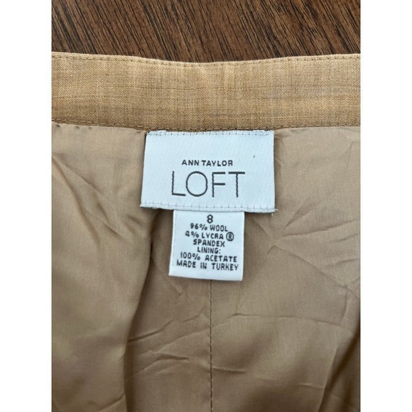Ann Taylor LOFT Brown/Tan Wool Blend Dress Pants Size 8 - Picture 3 of 5